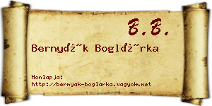 Bernyák Boglárka névjegykártya
